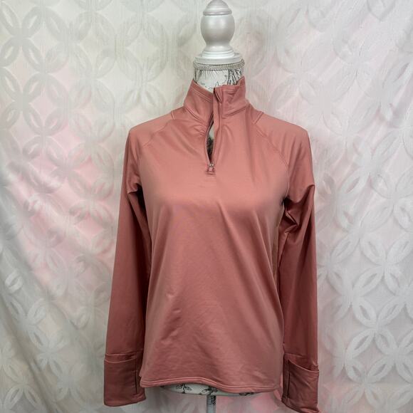 Athleta Conch Pink Whistler Half Zip Back Zip Pocket Pullover Size XS - Picture 11 of 13